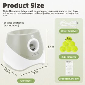 Only Supports Self Pickup  Automatic Dog Ball Launcher, Indoor Outdoor Interactive Dog Toy With Three Launch Ranges, Includes 6 Mini Tennis Balls (Color: Grey)