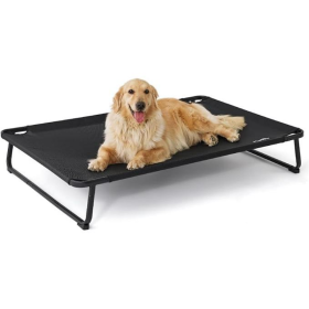 Made4Pets Large Dog Outdoor Adjustable Pet Bed With Buckle Legs, Washable Mesh Cover, Non-Slip Feet, Durable And Bite-Resistant, Suitable For Ind (Option: BlackL)